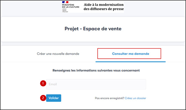 démonstration page consulter ma demande