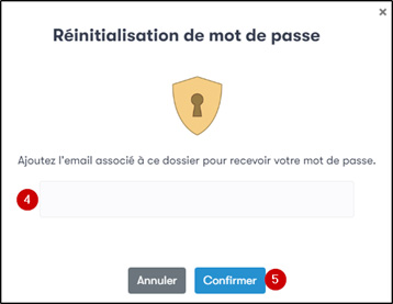 démonstration réinitialisation du mot de passe